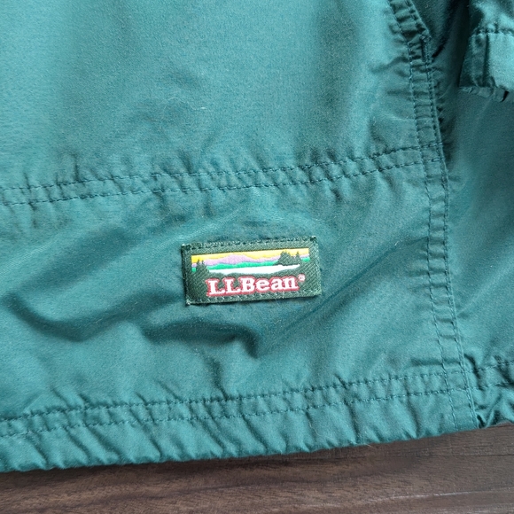VTG L.L. Bean Men's Green Anorak Half-Zip Jacket Large 90s Outdoor Windbreaker - Picture 3 of 7